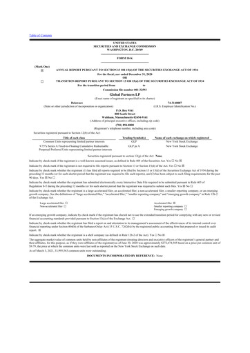 Thumbnail Global Partners LP 10-K Annual Report 2020