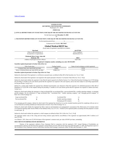 Thumbnail Global Medical REIT
 10-K Annual Report 2020