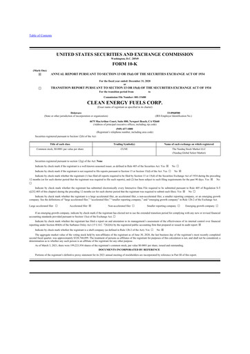 Thumbnail Clean Energy Fuels 10-K Annual Report 2020