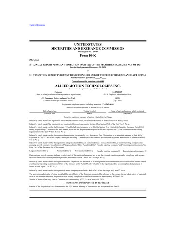 Thumbnail Allient 10-K Annual Report 2020