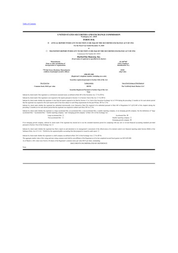 Thumbnail HarborOne Bancorp
 10-K Annual Report 2020