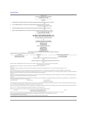 Thumbnail Jumia 20-F Annual Report 2020