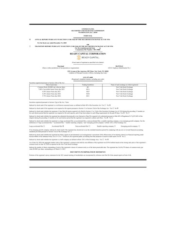 Thumbnail Ready Capital
 10-K Annual Report 2020