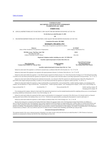 Miniature HOOKIPA Pharma 10-K Rapport annuel 2020