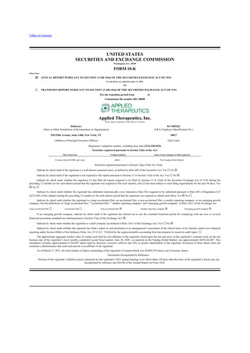 Vorschaubild Applied Therapeutics 10-K Jahresbericht 2020