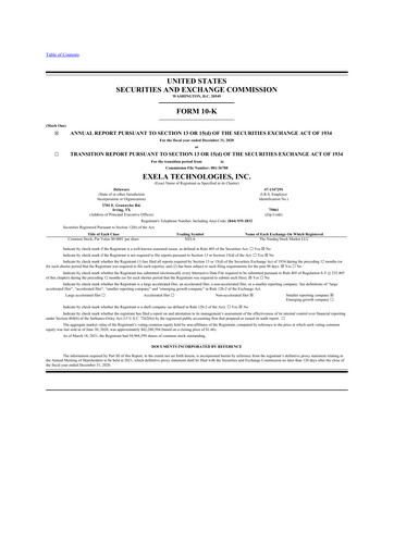 Thumbnail Exela Technologies
 10-K Annual Report 2020