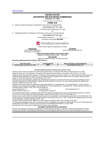 Thumbnail Meridian Corporation 10-K Annual Report 2020