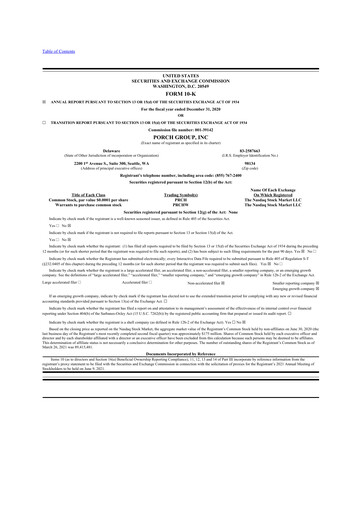 Thumbnail Porch Group 10-K Annual Report 2020