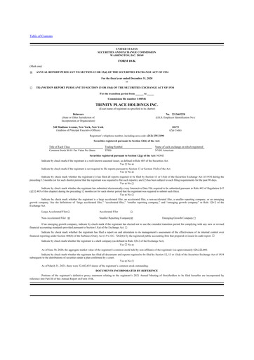 Thumbnail Trinity Place Holdings
 10-K Annual Report 2020