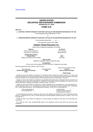 Miniature Adtalem Global Education
 10-Q Rapport trimestriel  