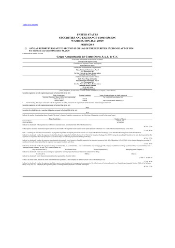 Thumbnail Grupo Aeroportuario Centro Norte
 20-F Annual Report 2020