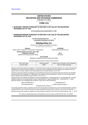 Thumbnail WideOpenWest 10-Q Quarterly Report FY2021 
