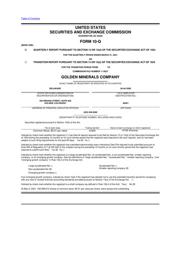 Thumbnail Golden Minerals
 10-Q Quarterly Report FY2021 