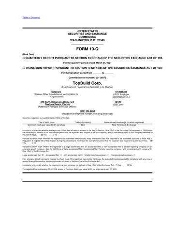 Thumbnail TopBuild 10-Q Quarterly Report FY2021 