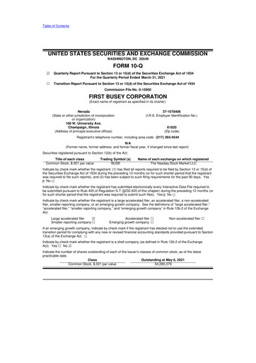 Thumbnail First Busey 10-Q Quarterly Report FY2021 