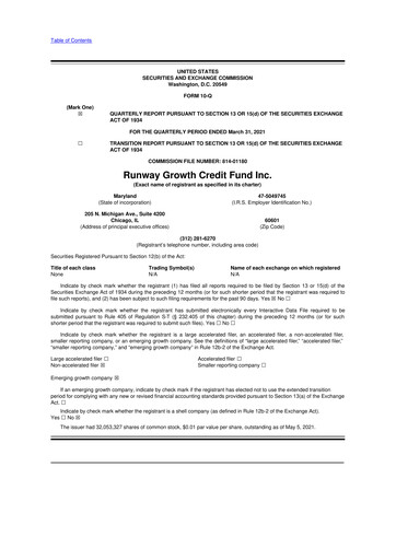 Thumbnail Runway Growth Finance 10-Q Quarterly Report FY 