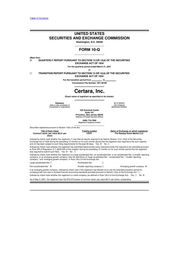 Thumbnail Certara 10-Q Quarterly Report FY2021 