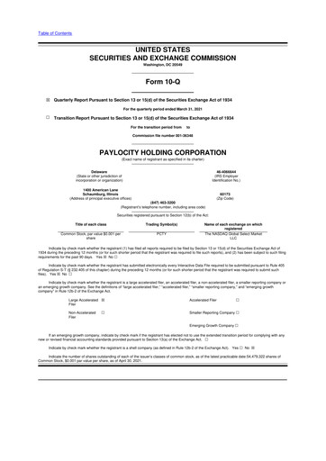 Thumbnail Paylocity 10-Q Quarterly Report FY2021 