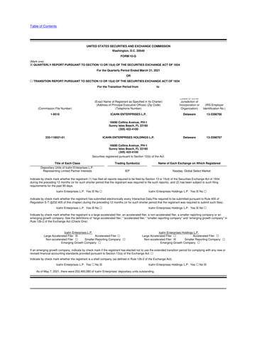Thumbnail Icahn Enterprises
 10-Q Quarterly Report FY2021 