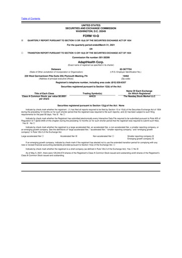 Thumbnail AdaptHealth 10-Q Quarterly Report FY 