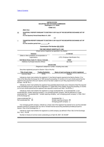 Thumbnail The ONE Group Hospitality 10-Q Quarterly Report FY2021 