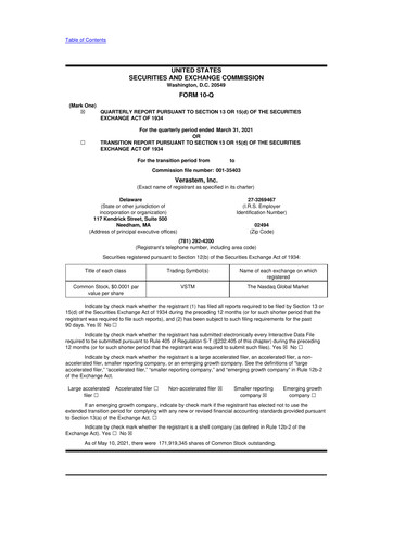 Thumbnail Verastem Oncology
 10-Q Quarterly Report FY2021 