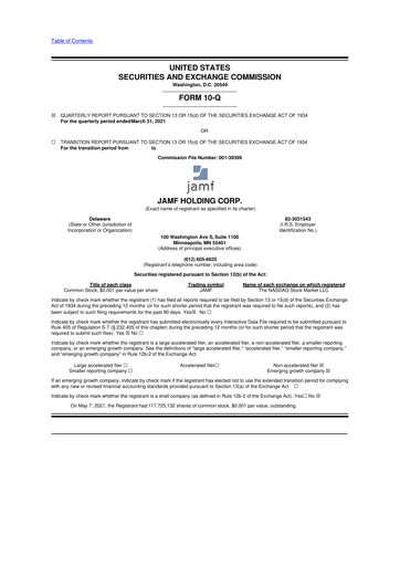 Thumbnail Jamf 10-Q Quarterly Report FY2021 