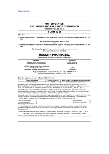 Thumbnail HOOKIPA Pharma 10-Q Quarterly Report FY2021 
