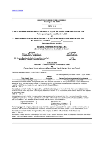 Thumbnail Esquire Financial Holdings 10-Q Quarterly Report FY2021 