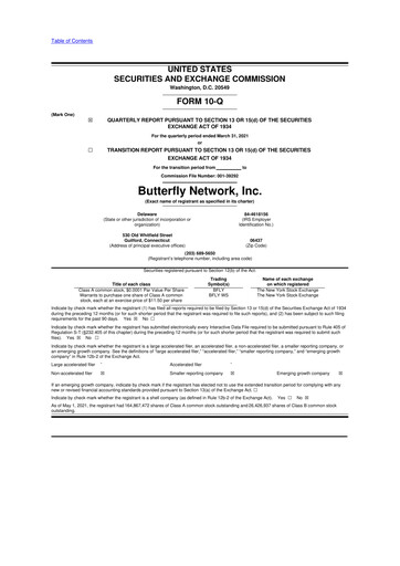 Thumbnail Butterfly Network 10-Q Quarterly Report FY2021 