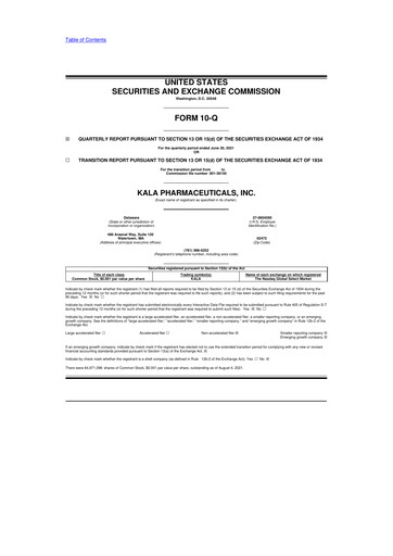 Thumbnail KALA BIO 10-Q Quarterly Report FY2021 