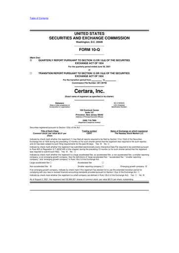 Thumbnail Certara 10-Q Quarterly Report FY2021 