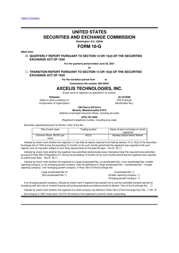 Thumbnail Axcelis Technologies
 10-Q Quarterly Report FY2021 