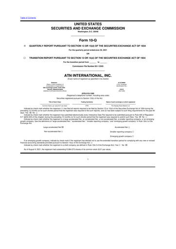 Thumbnail ATN International 10-Q Quarterly Report FY2021 