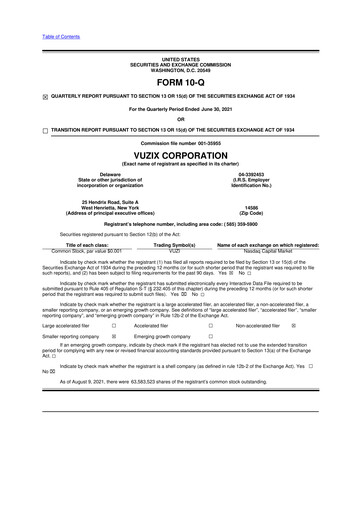 Thumbnail Vuzix
 10-Q Quarterly Report FY2021 