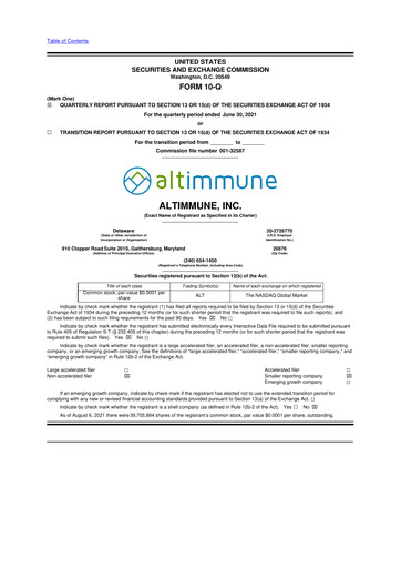 Thumbnail Altimmune 10-Q Quarterly Report FY 