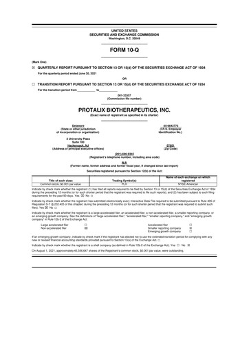 Thumbnail Protalix BioTherapeutics
 10-Q Quarterly Report FY 