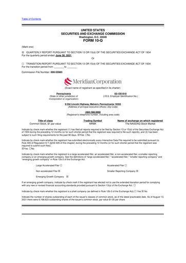 Miniature Meridian Corporation 10-Q Rapport trimestriel 2021 