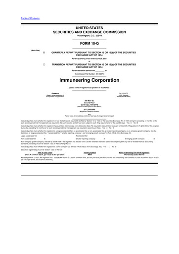 Thumbnail Immuneering 10-Q Quarterly Report FY 
