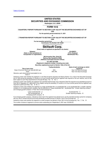 Thumbnail Skillsoft 10-Q Quarterly Report FY 