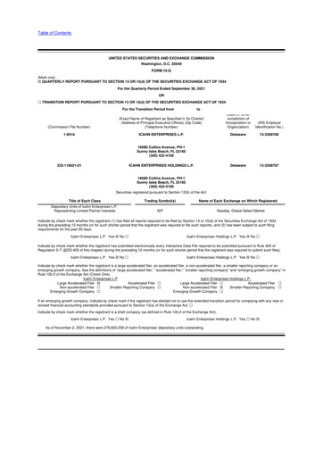 Thumbnail Icahn Enterprises
 10-Q Quarterly Report FY2021 