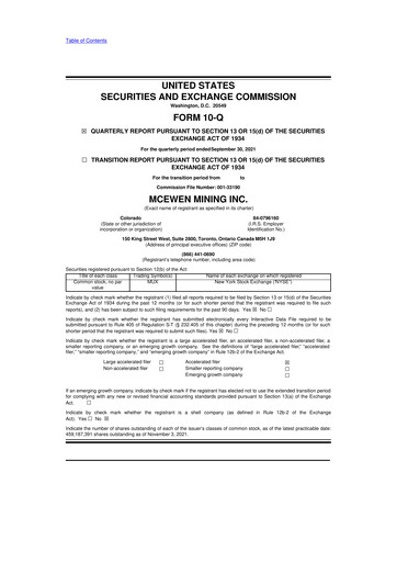 Thumbnail McEwen Mining 10-Q Quarterly Report FY2021 