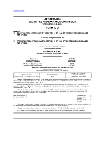 Thumbnail 908 Devices 10-Q Quarterly Report FY2021 