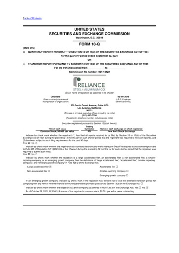 Thumbnail Reliance


 10-Q Quarterly Report FY2021 