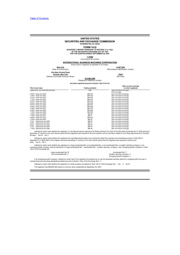 Thumbnail IBM 10-Q Quarterly Report FY2021 