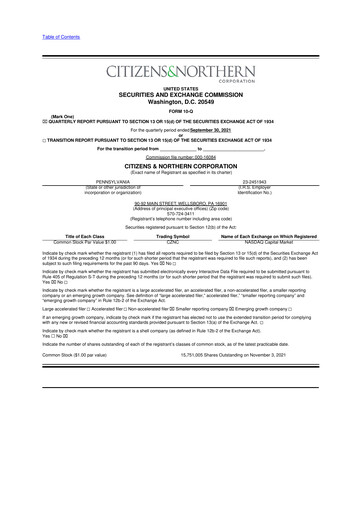 Miniature Citizens & Northern Corp 10-Q Rapport trimestriel 2021 