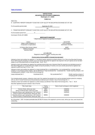 Thumbnail Merchants Bancorp 10-Q Quarterly Report FY2021 