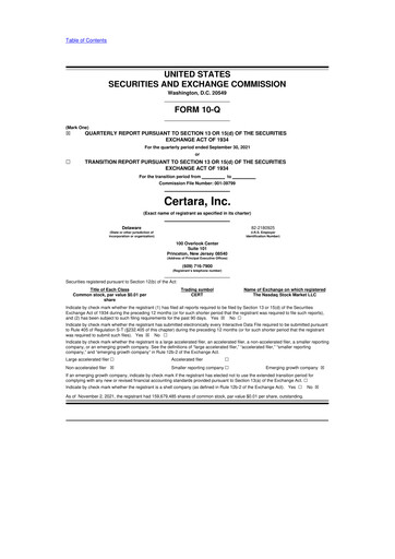 Thumbnail Certara 10-Q Quarterly Report FY2021 