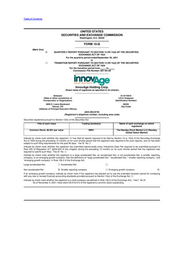 Thumbnail InnovAge 10-Q Quarterly Report FY2022 