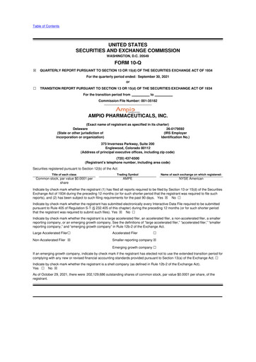 Thumbnail Ampio Pharmaceuticals 10-Q Quarterly Report FY2021 